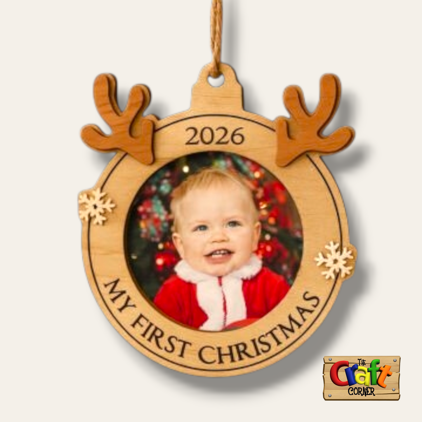 Ornament: Personalized picture frame with antlers