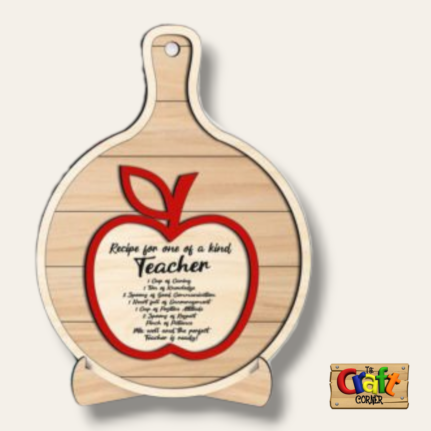 Stand: Wooden cutting board teacher stand