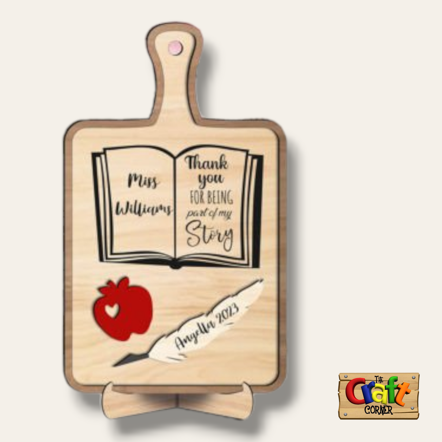 Stand: Wooden cutting board teacher stand 2