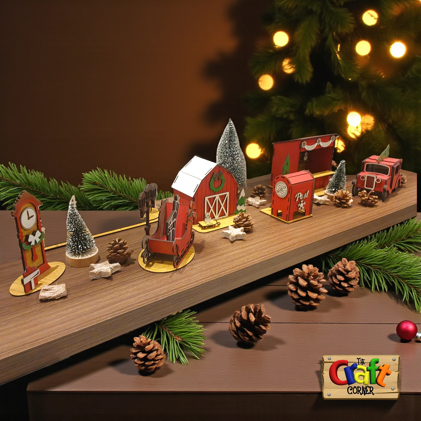 Country Christmas Farmstead: 3D Santa sleigh