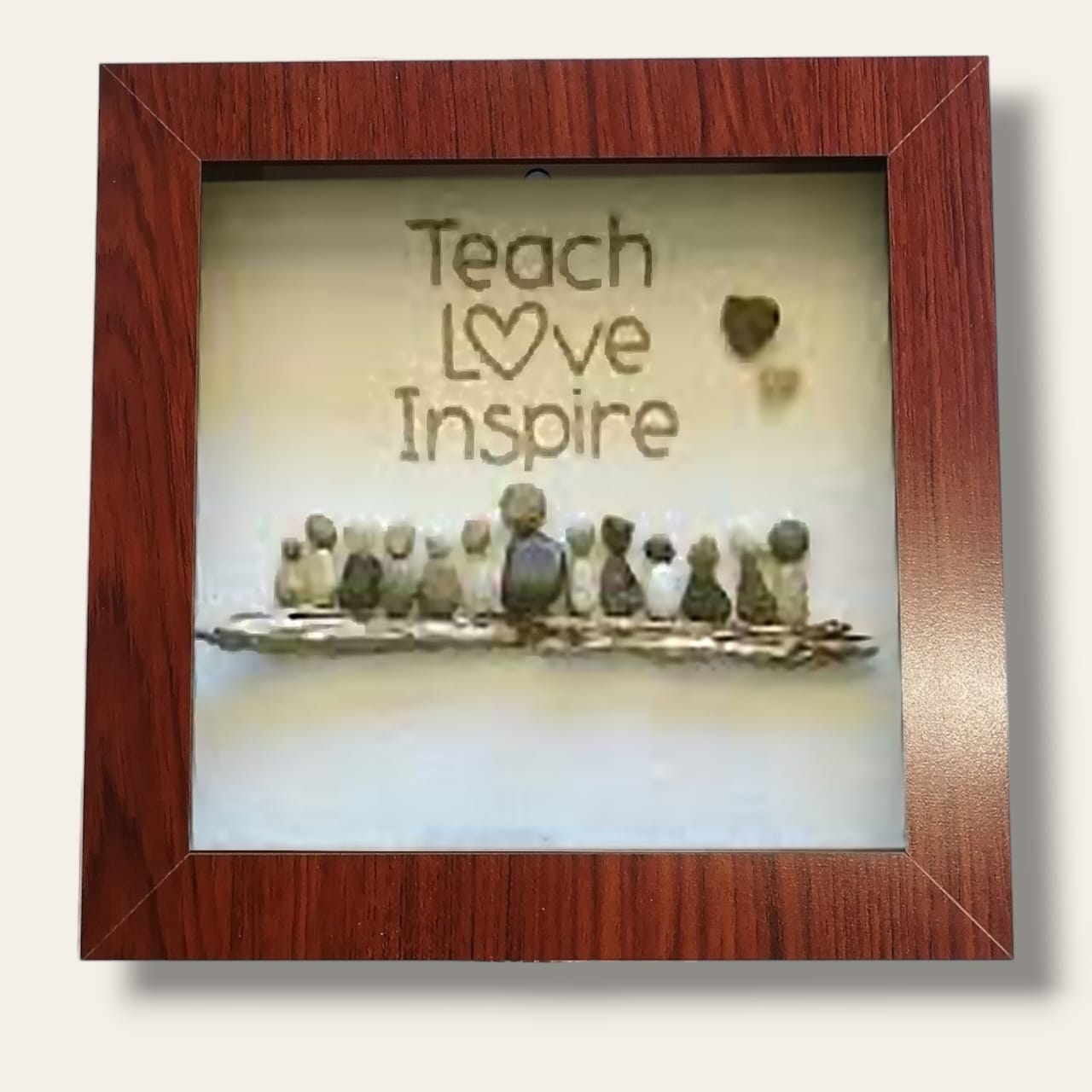 Teacher pebble shadow box
