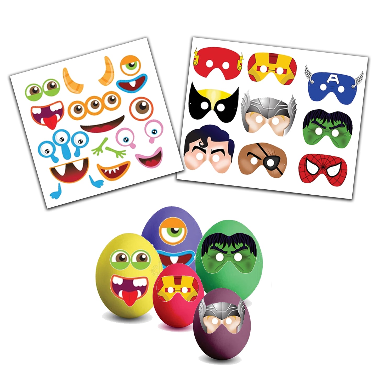 Egg colouring kit 1 (Monsters & avengers kit)