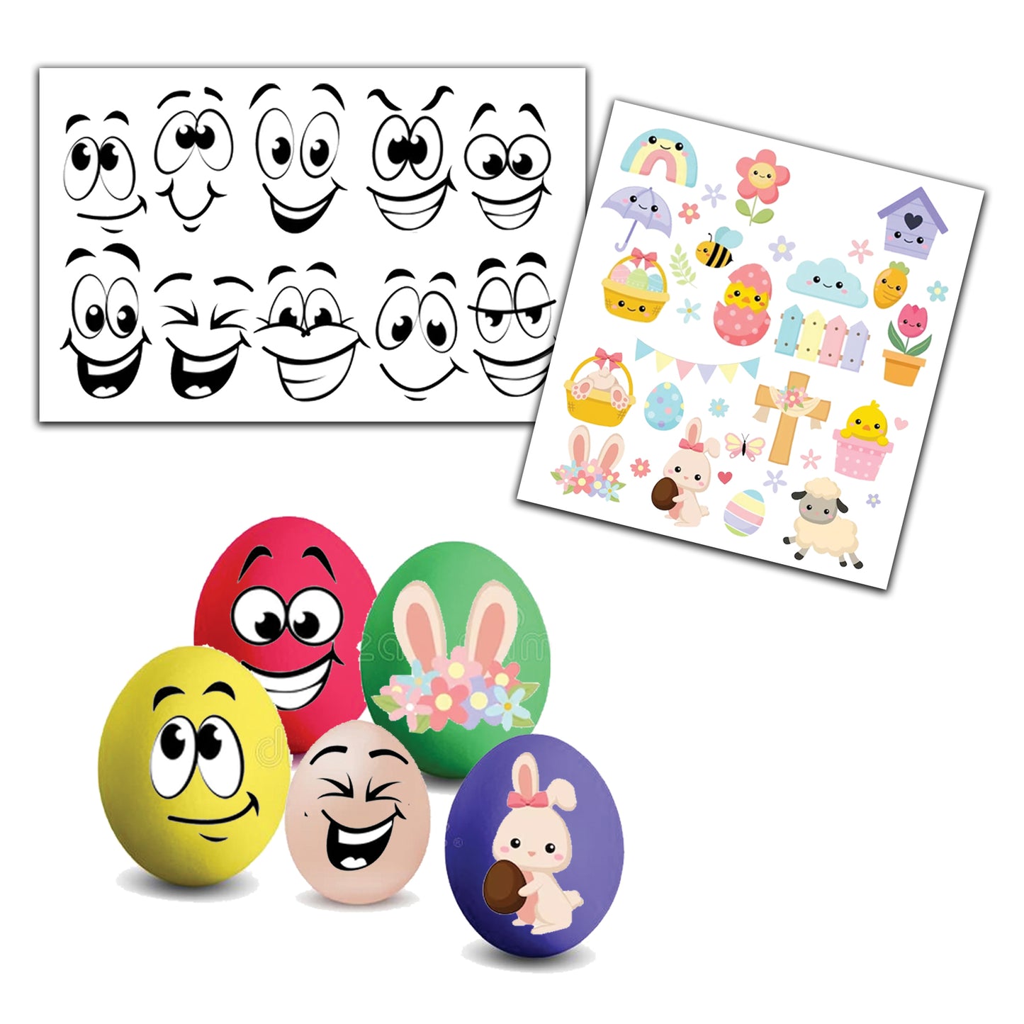 Egg colouring kit 2 (Chicks, bunnies & faces kit)