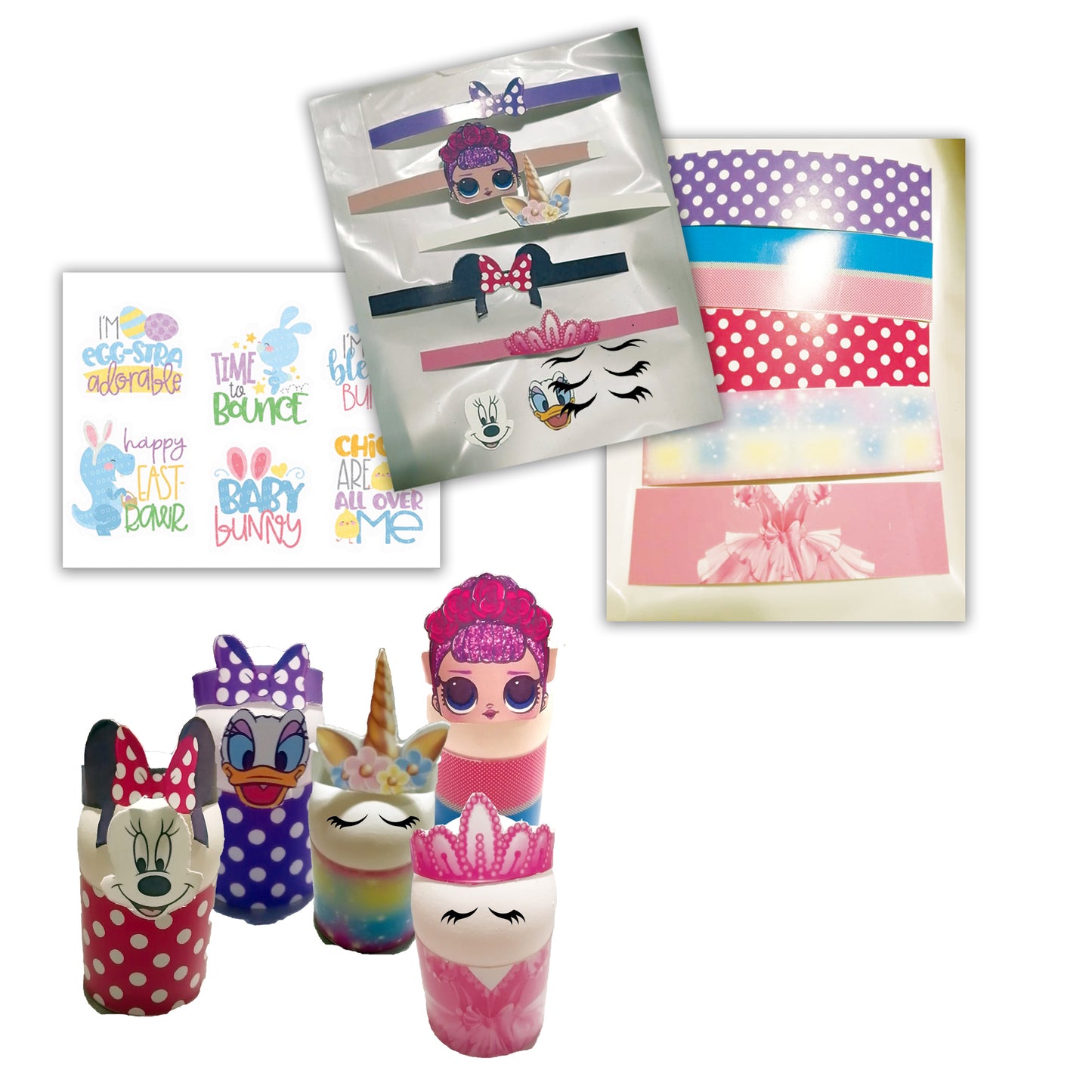 Egg colouring kit 9 (3D girls characters kit)