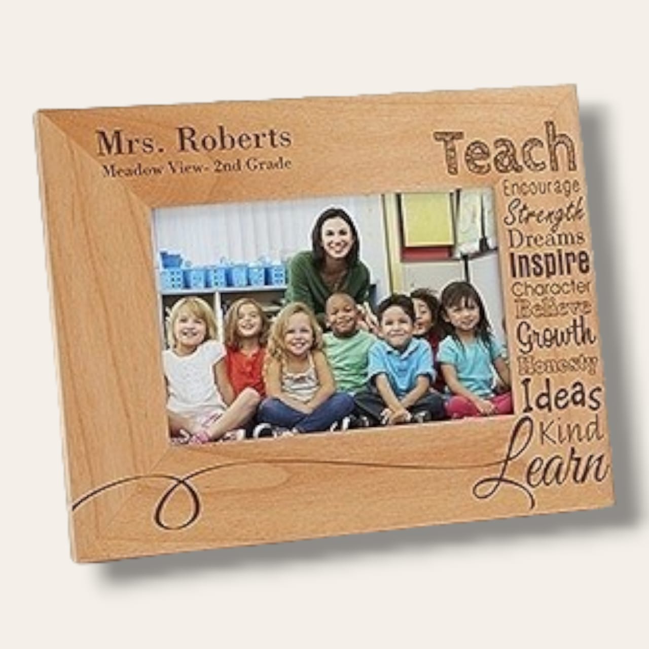 Personalized message Teacher wooden frame with picture