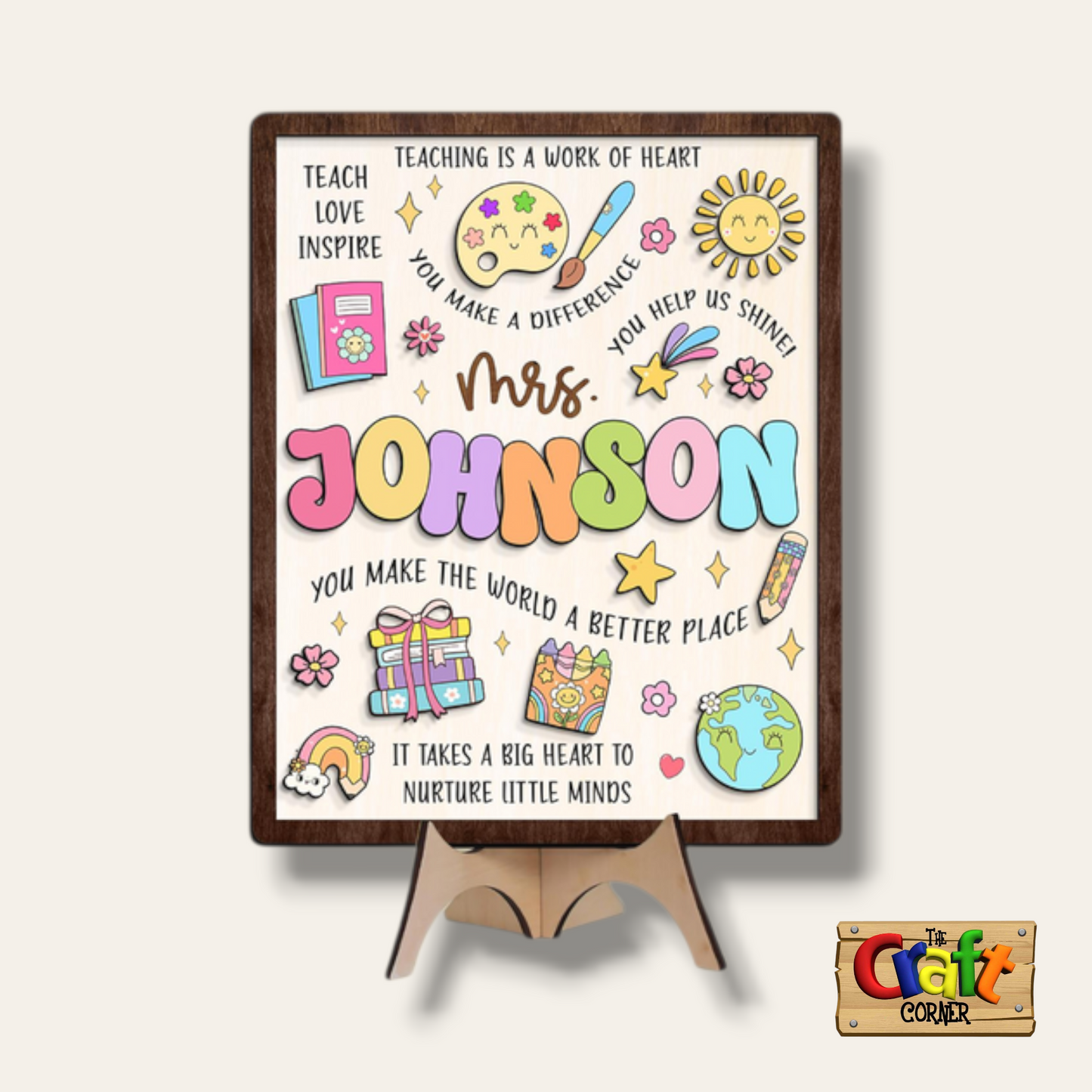 Stand: 3D Teacher name stand