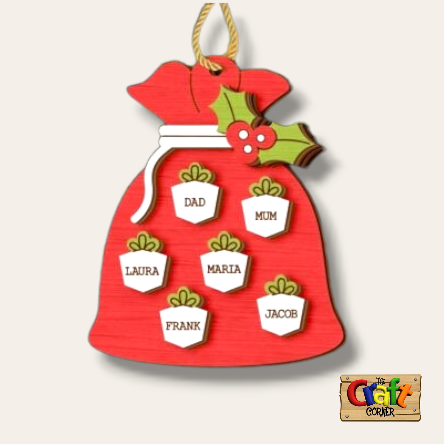 Ornament : Family personalized santa sac