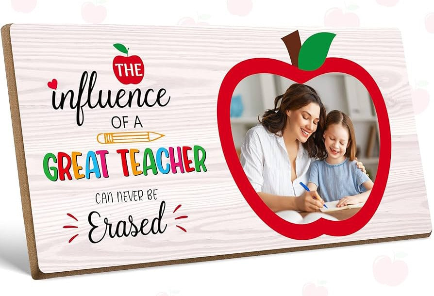 Personalized message Teacher Board with picture (apple)