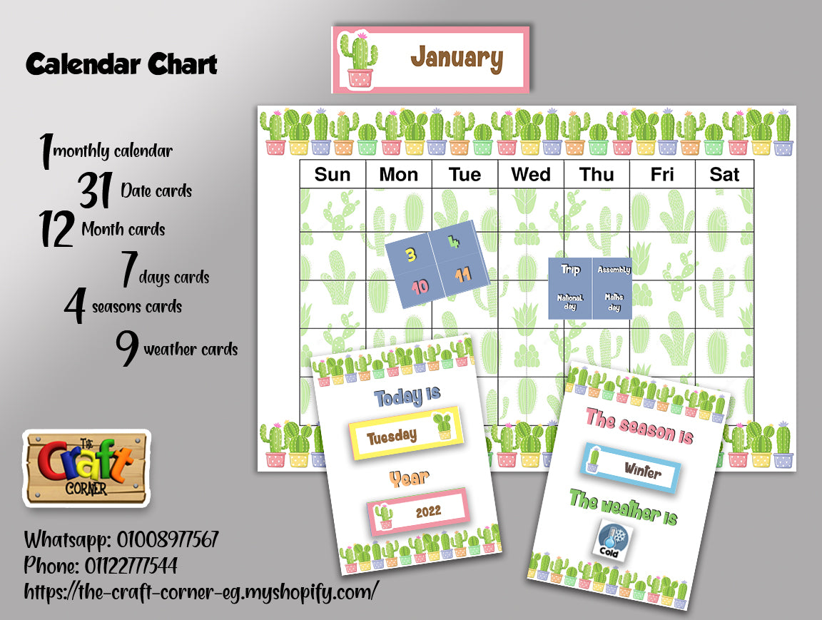 Cactus Calendar Set