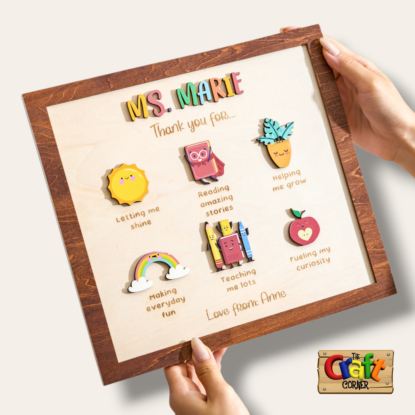 Board: Wooden personalized TEACHER thank you plaque