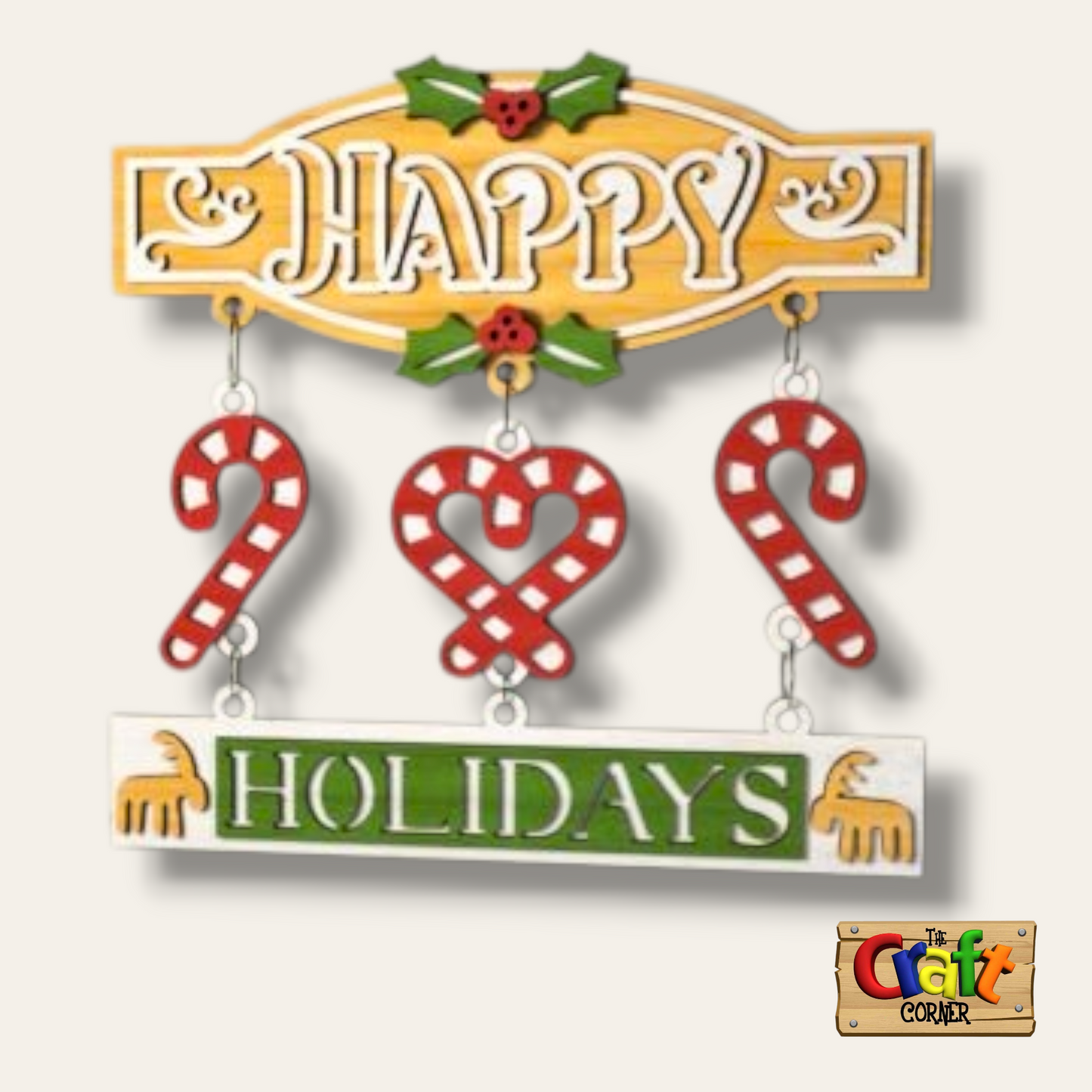 Christmas sign logs (Happy Holidays)