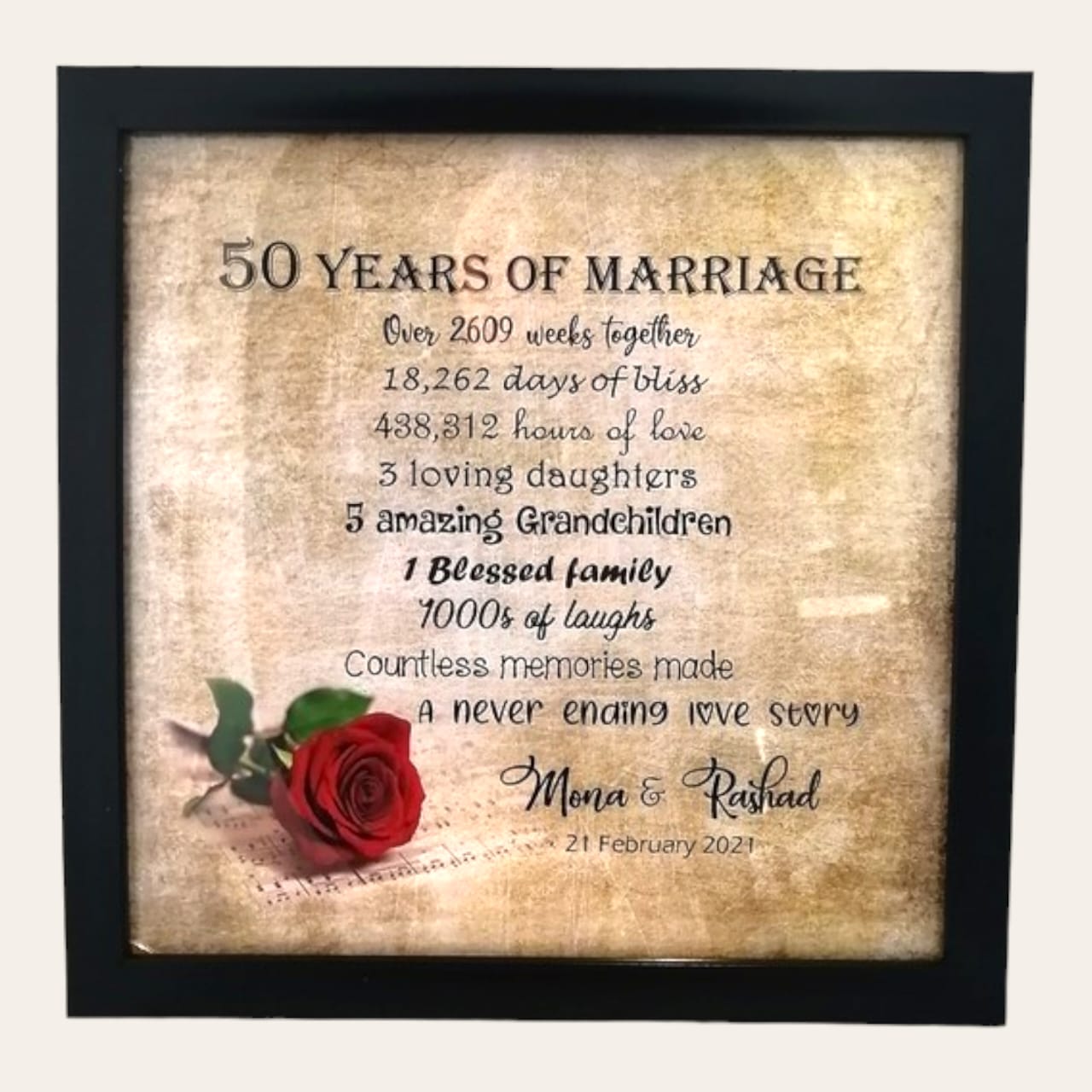 Frame: 50 years of Marriage