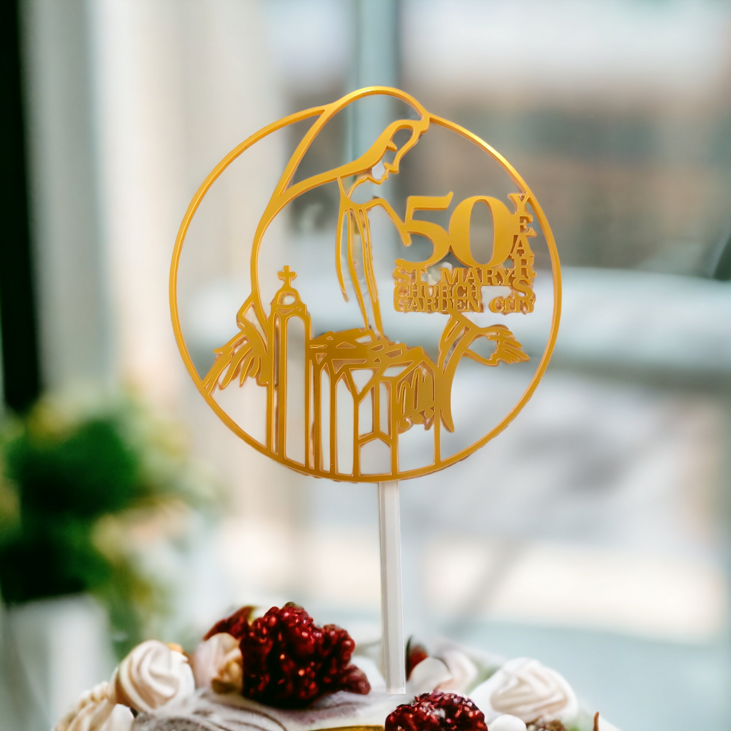 Matte acrylic topper (gold) "Logo"