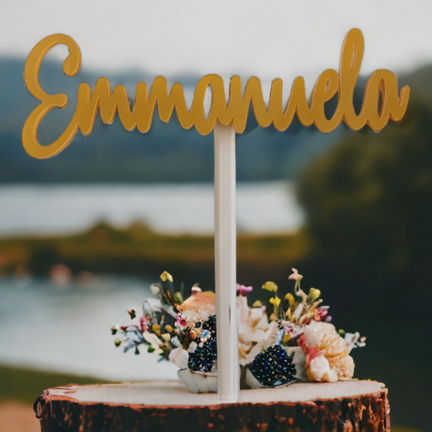 Matte acrylic topper (gold) "Name"