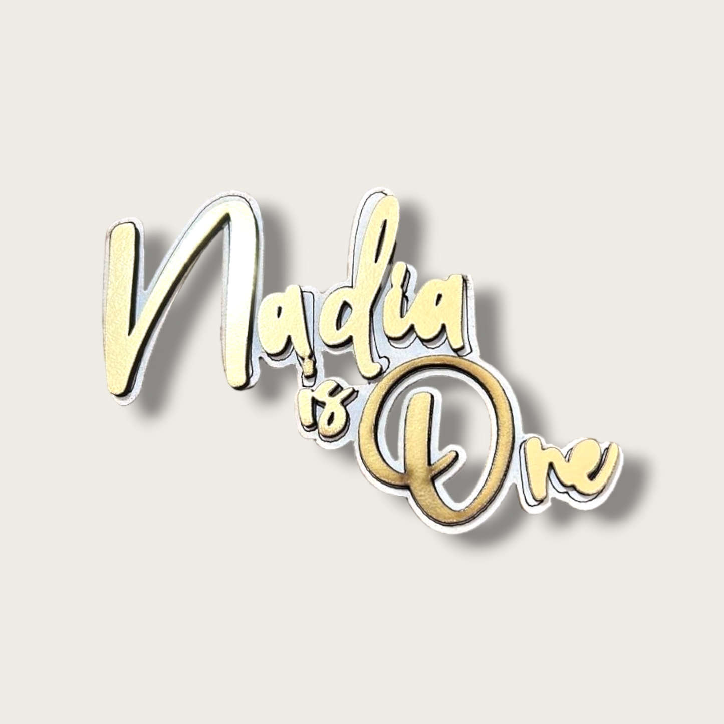 Layered cardboard cake topper "Name & age"