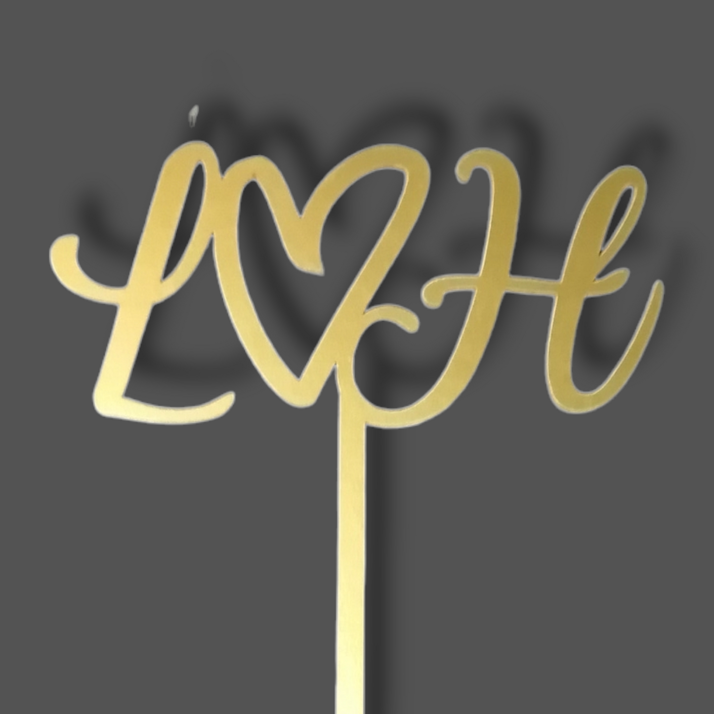 Matte acrylic topper (gold) "Initials"