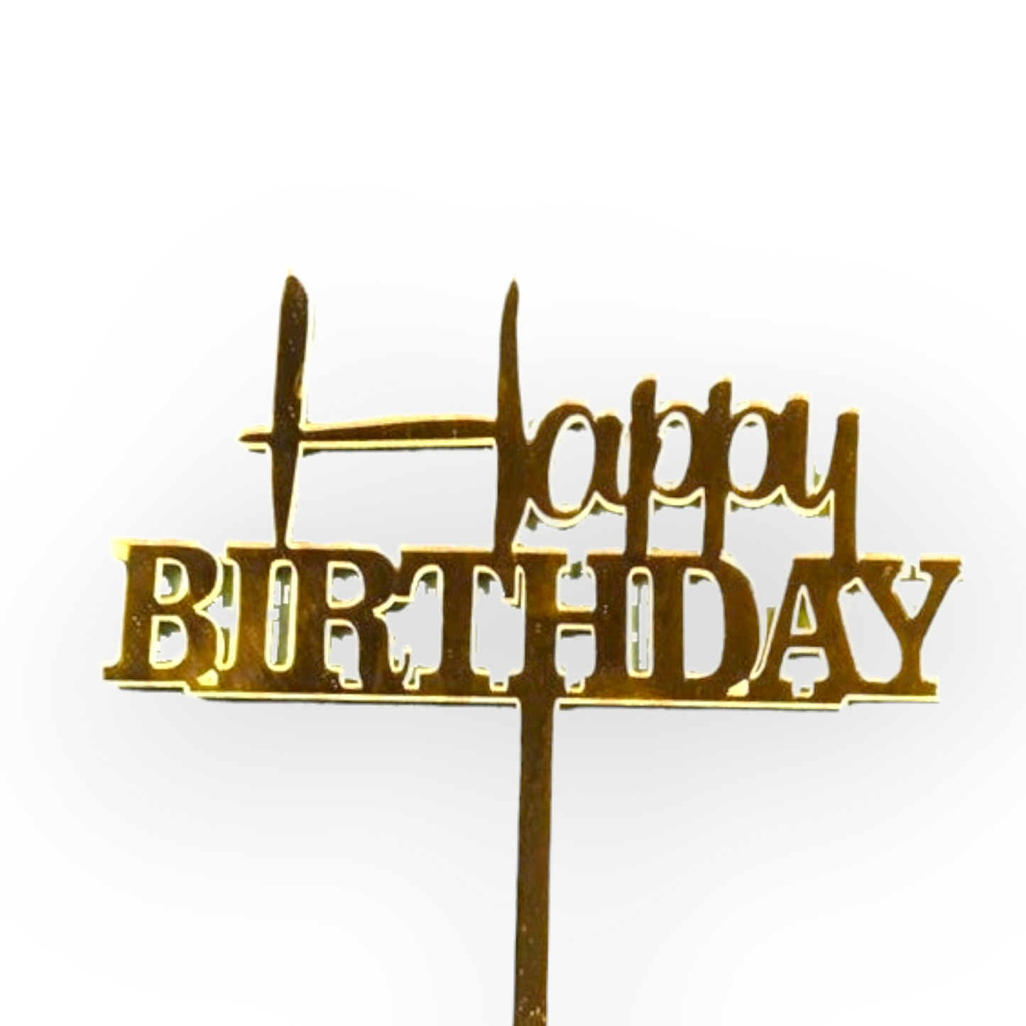 Mirror acrylic topper (gold) "Happy Birthday"