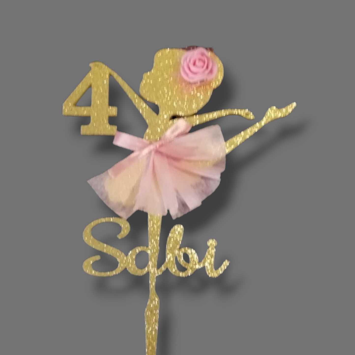 Glittery layered acrylic topper "Ballerina girl"