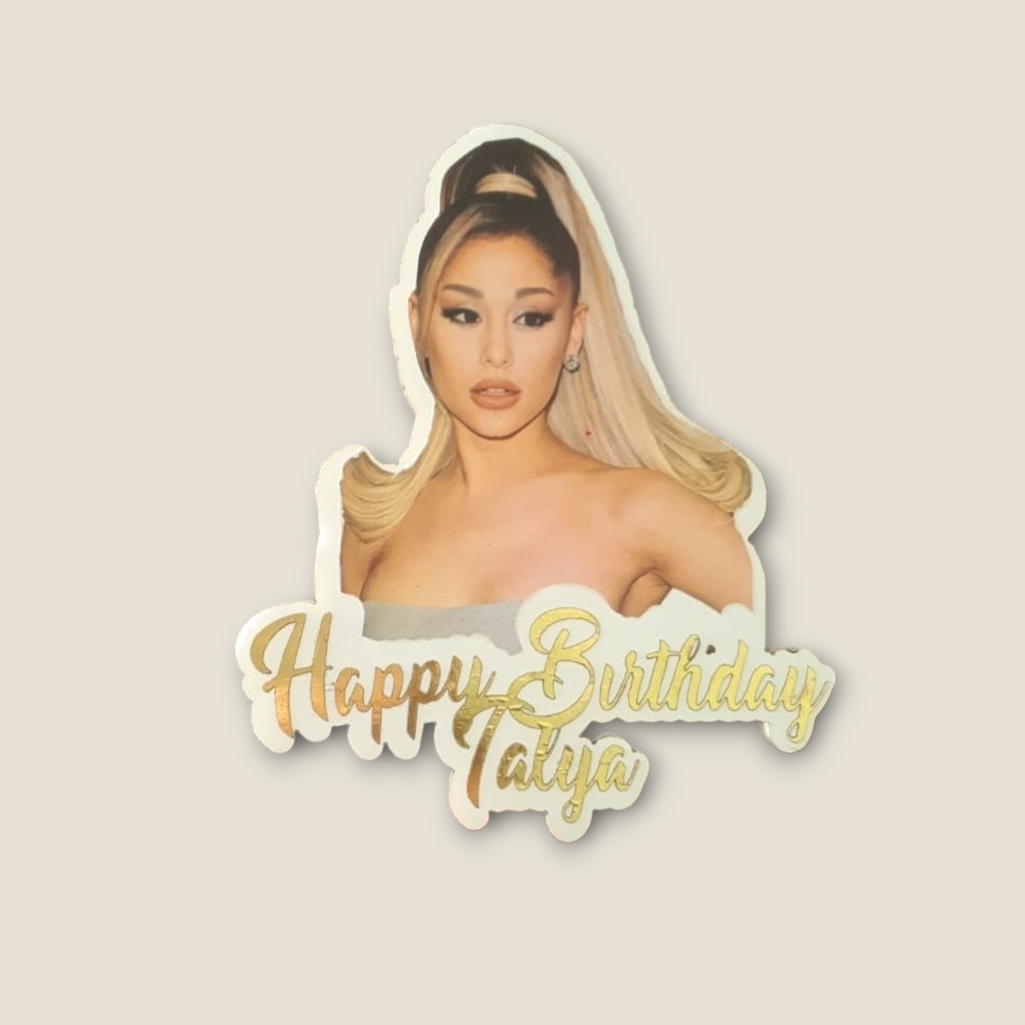 Layered Foam and sticker topper "picture with text"