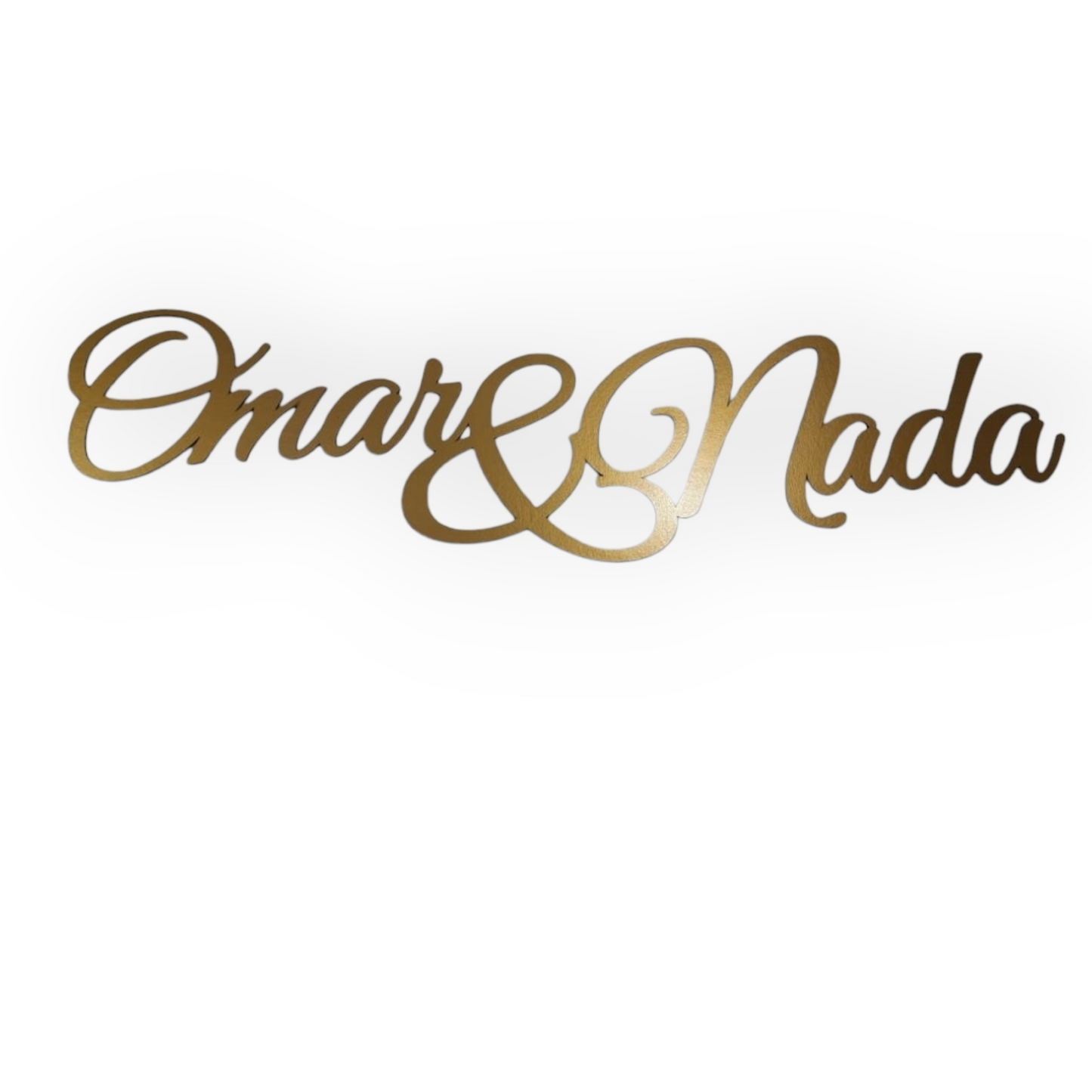 Wood topper (Gold) "Name & Name"