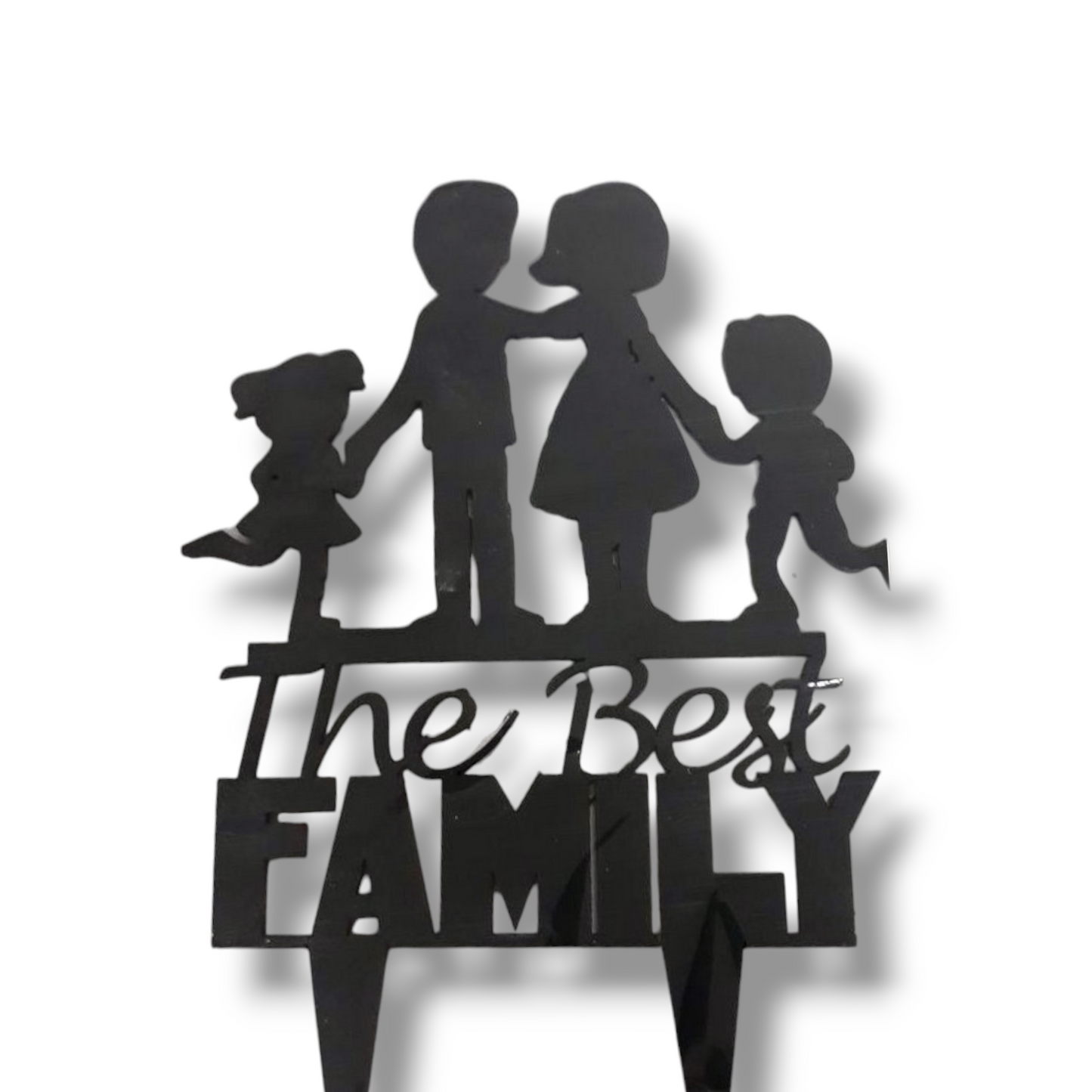 Wood topper (black) "The best family"