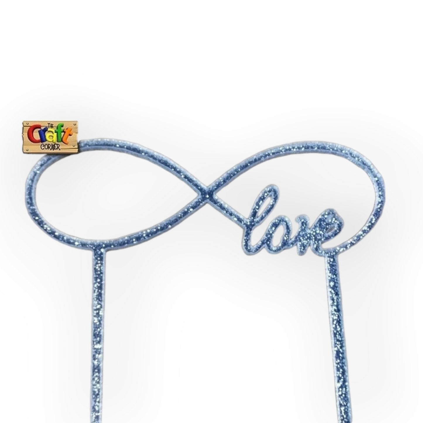 Glittery acrylic topper (silver) "infinity"