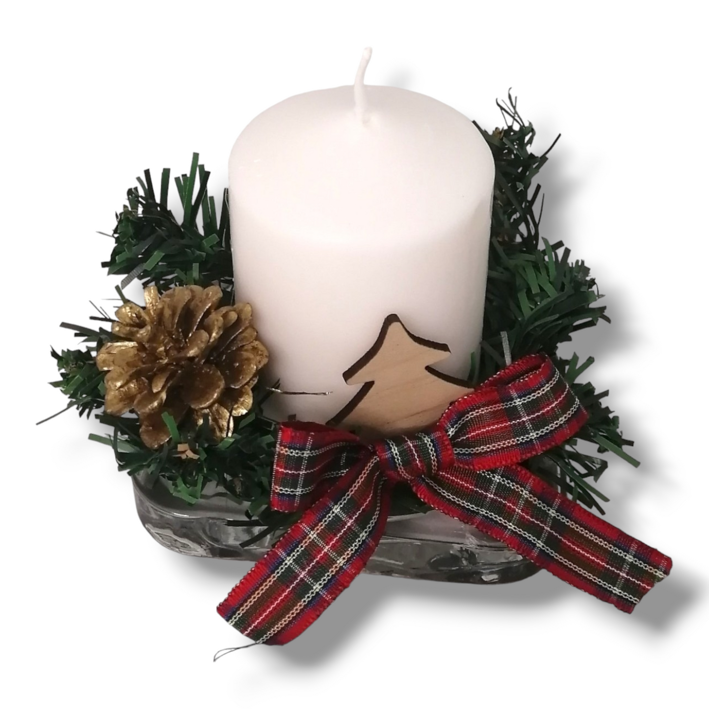 Candle holder: Glass plate with candle