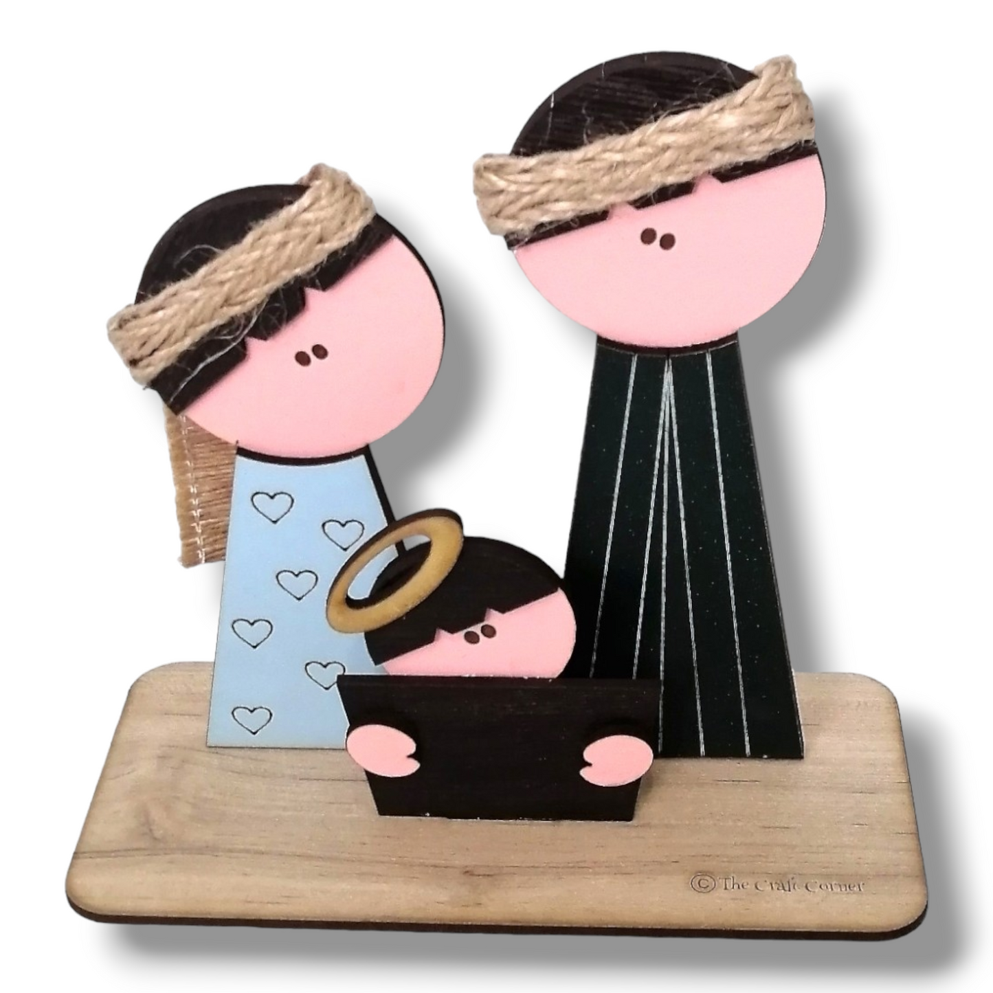 Nativity Scene: Contemporary wooden stand