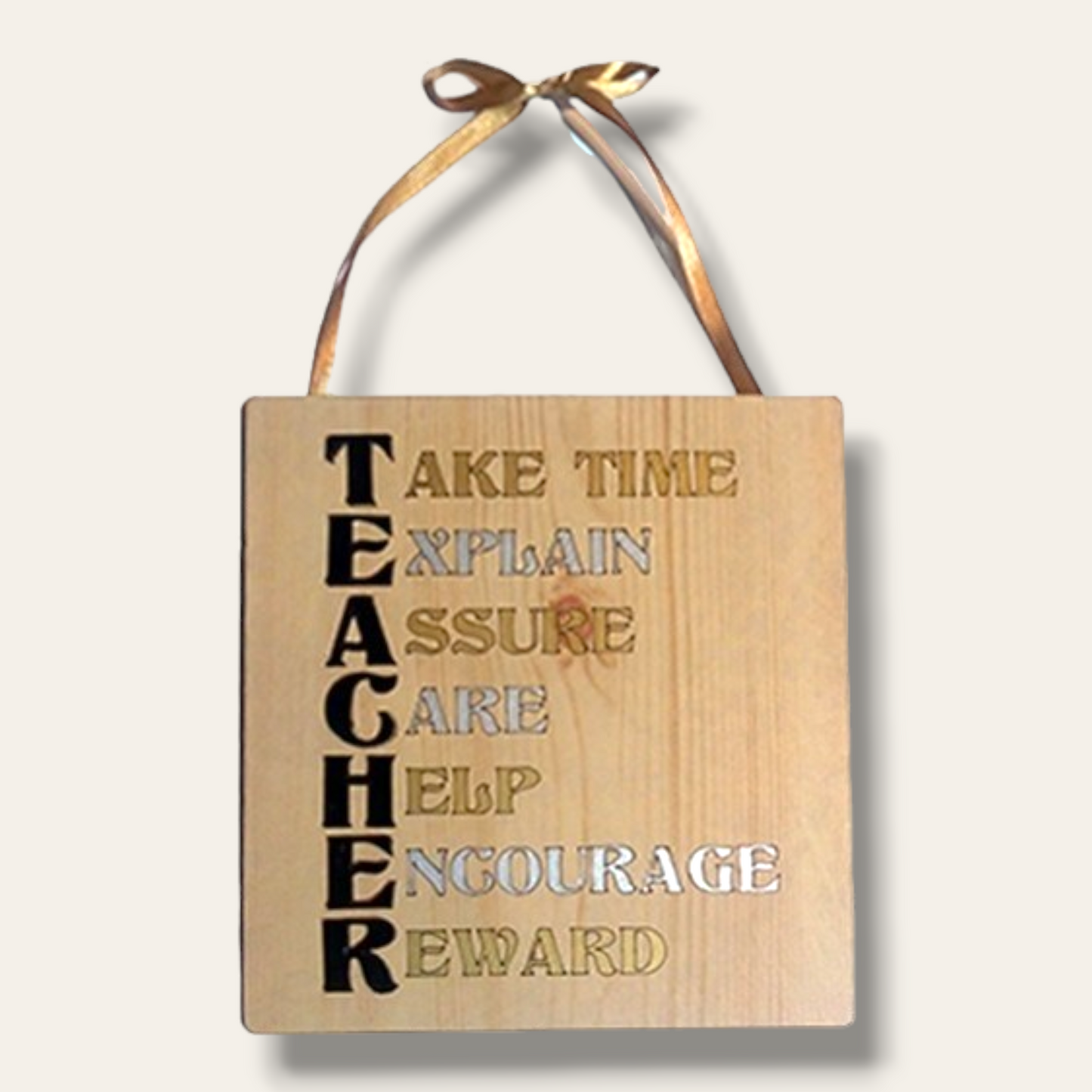 Wooden personalized TEACHER plaque