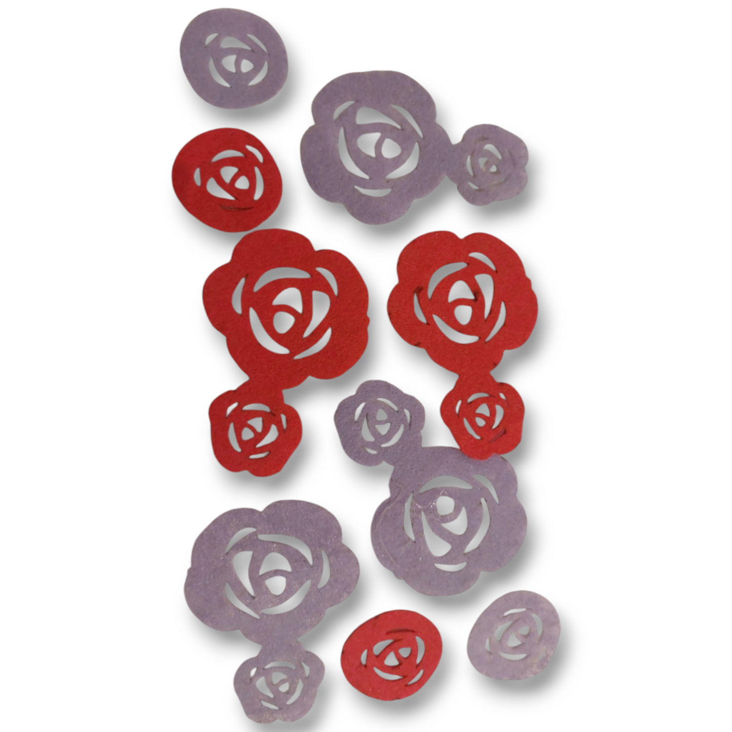 Felt flowers 2.5 & 6.5cm