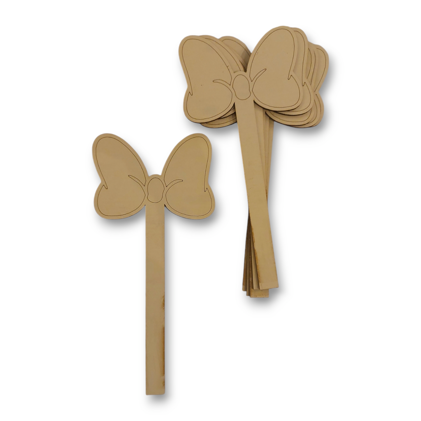 Wooden bow on stick 6.5x9.5