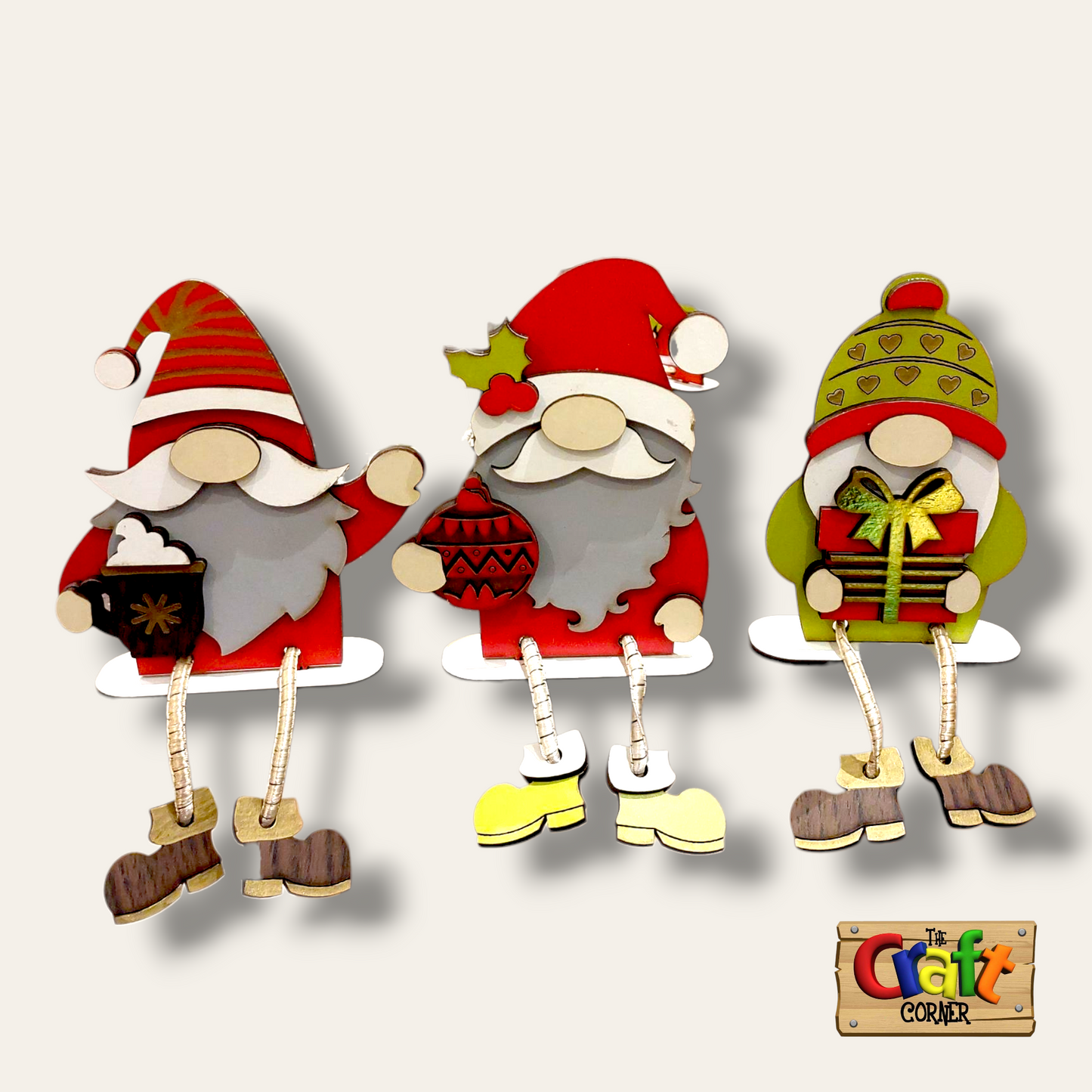 Dangling legs Christmas gnomes (set of 3) (style 3)
