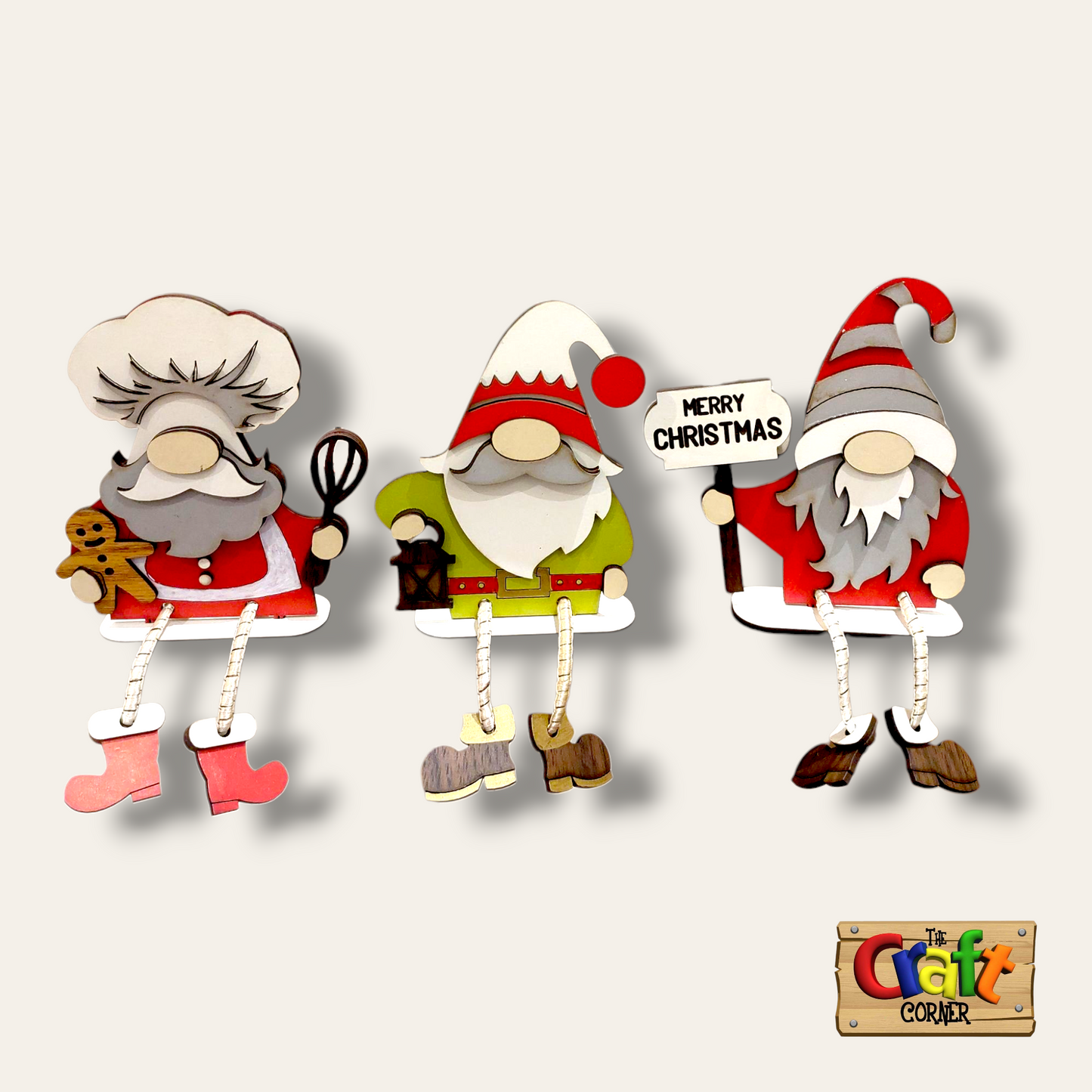 Dangling legs Christmas gnomes (set of 3) (style 1)
