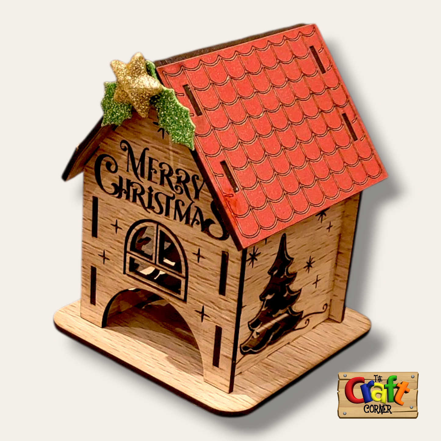Candle holder: 3D Christmas house