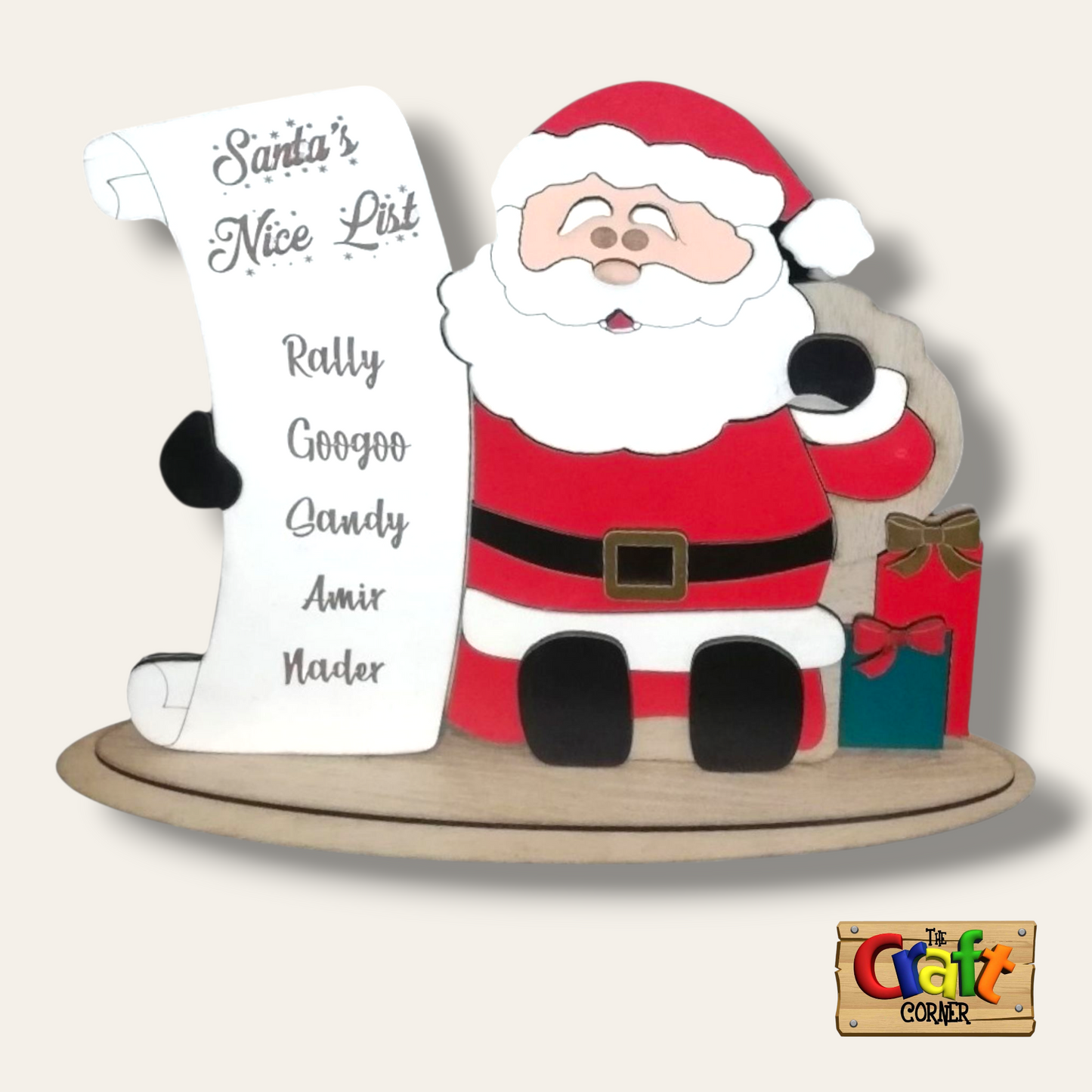 Personalized Santa's Nice List Christmas stand