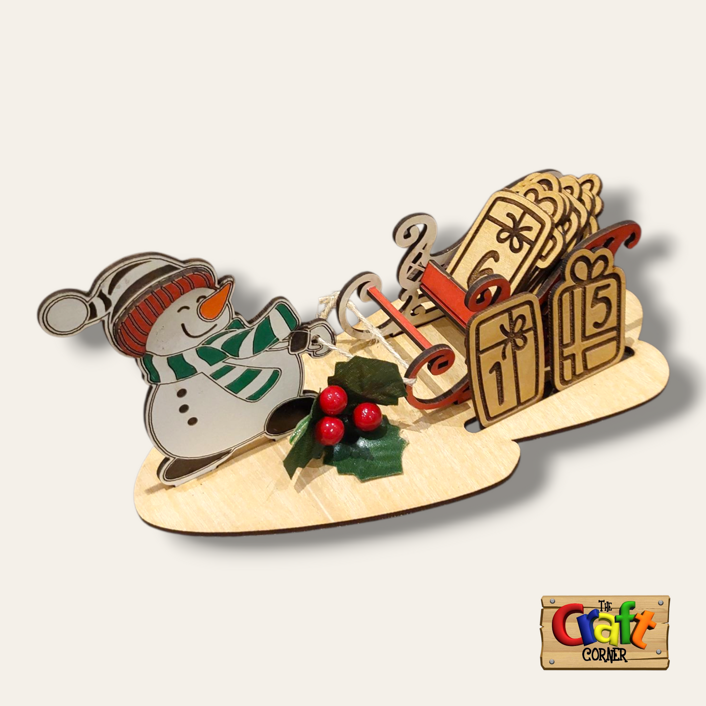 Christmas countdown stand (Snow man with sleigh)