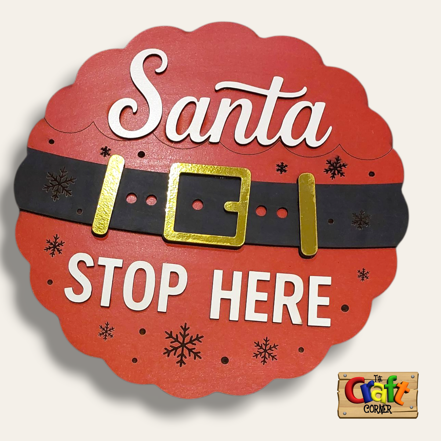 Christmas sign (Santa Stop Here)