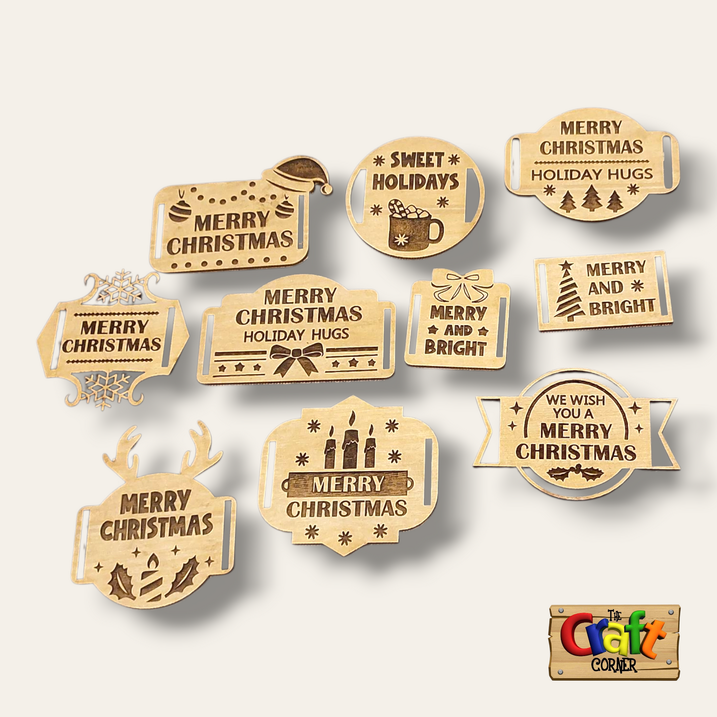 Wooden Christmas tag (Style 8)