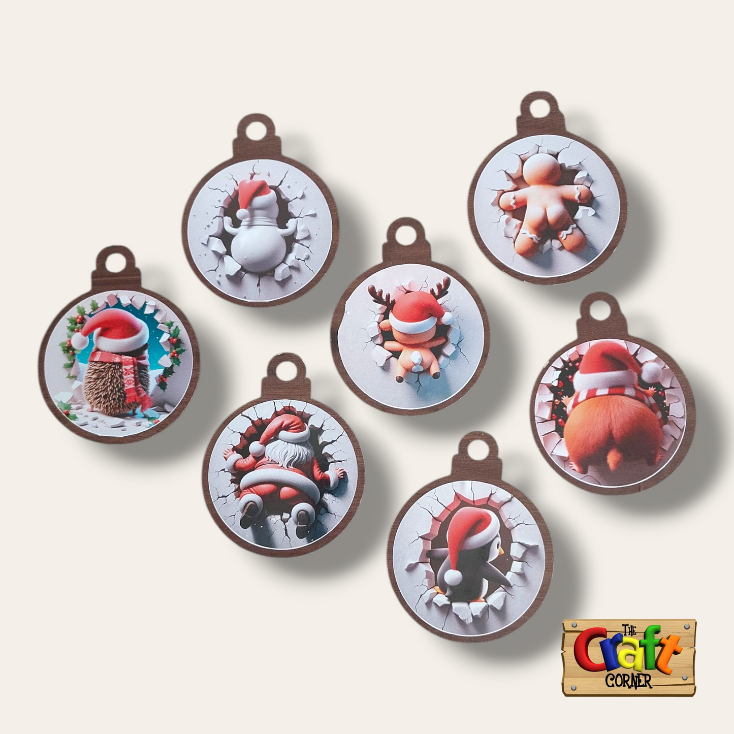 Ornament: Peek-a-boo double sided (Gingerbread cookie man)