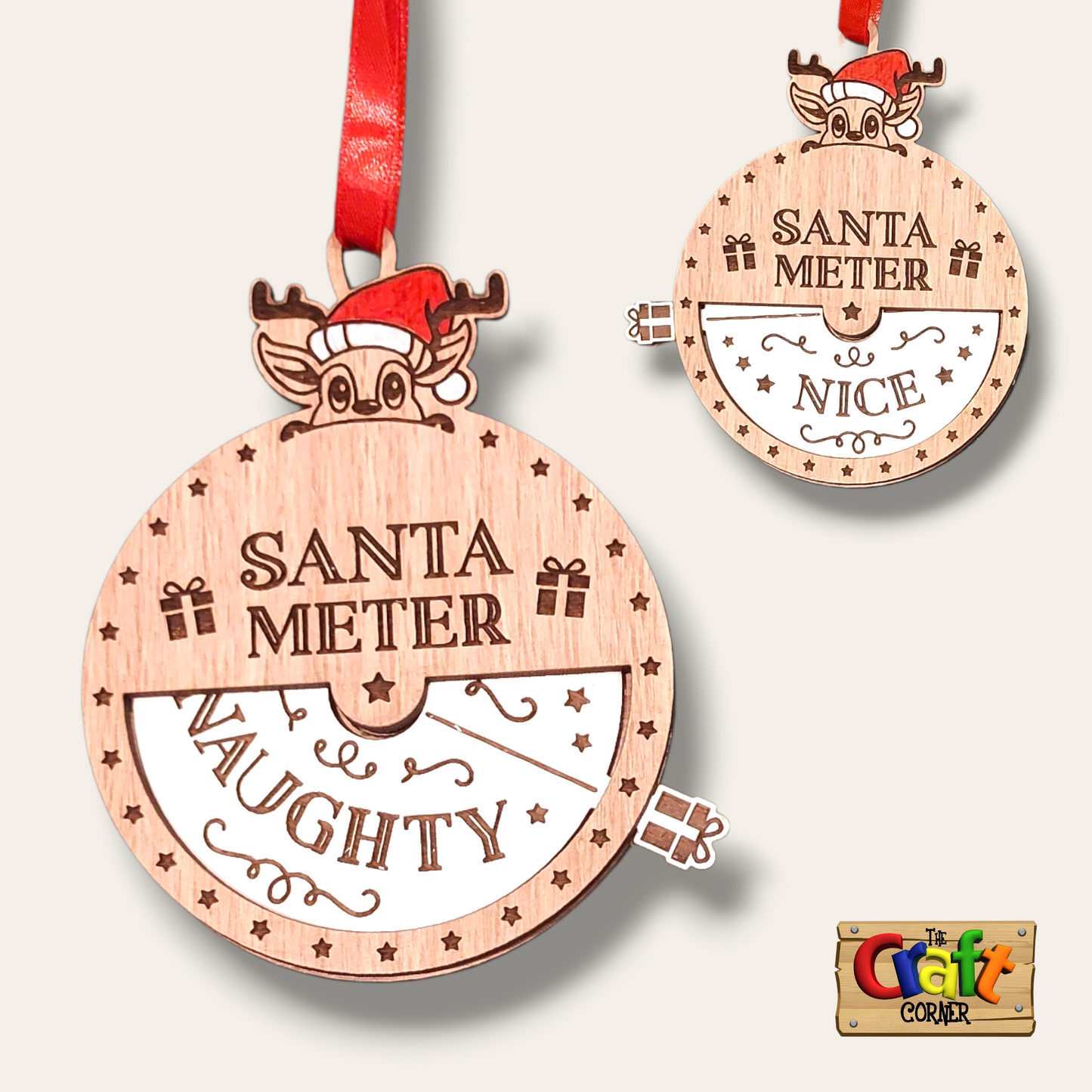 Ornament/wall decor: Interactive Santa meter ornament