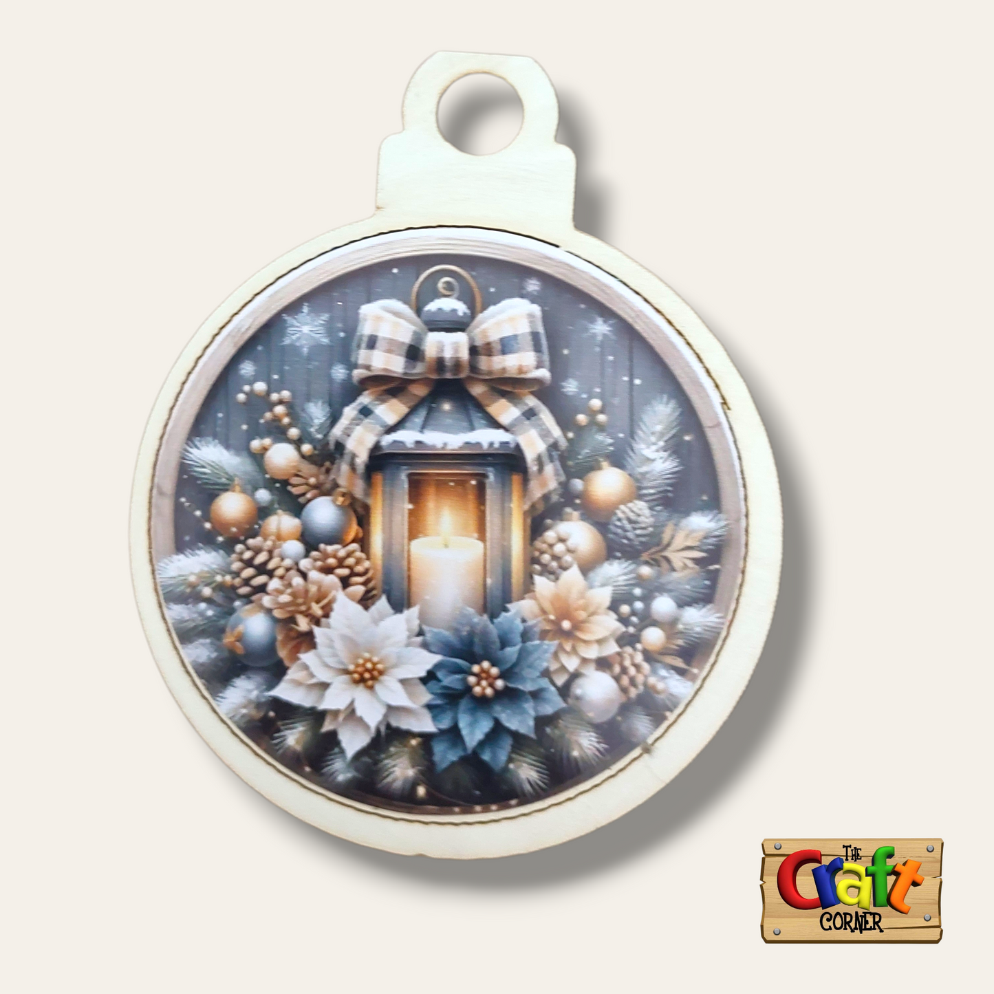 Ornament: Wooden vintage (2D) (Snowman)