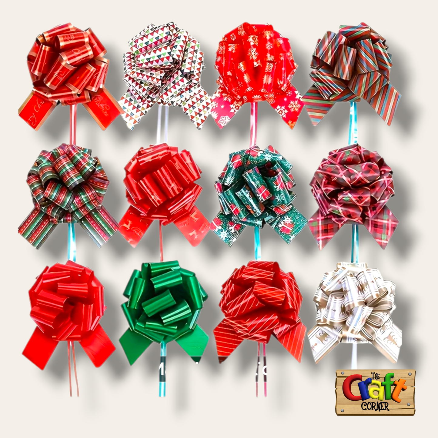 Christmas themed ribbon bow