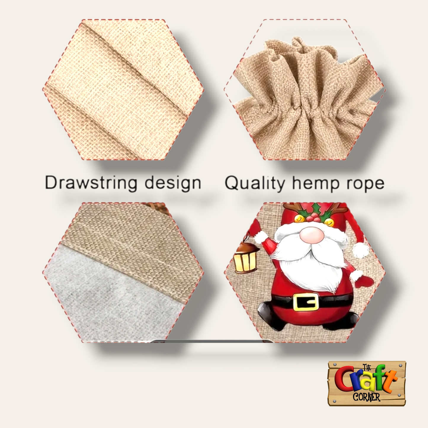 Christmas themed Santa Linen bags