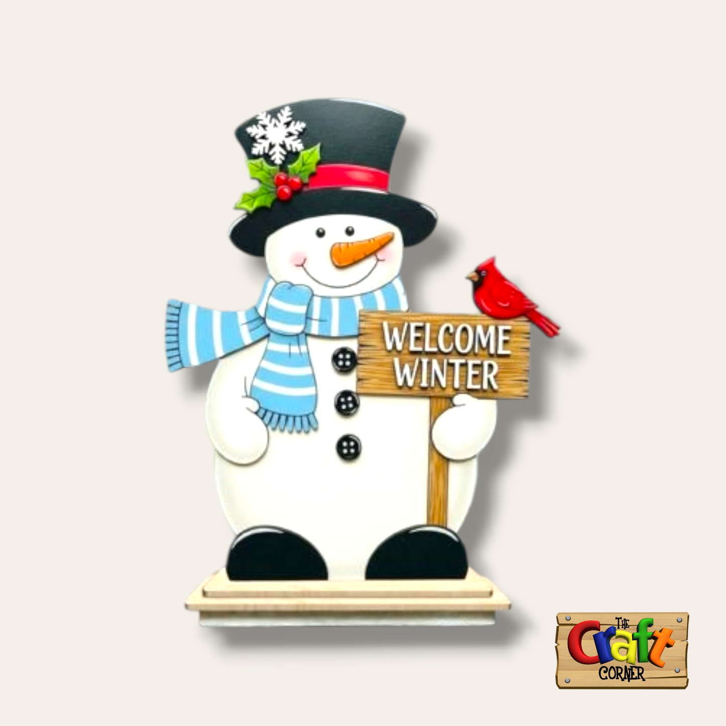 Wooden Layered Snowman stand