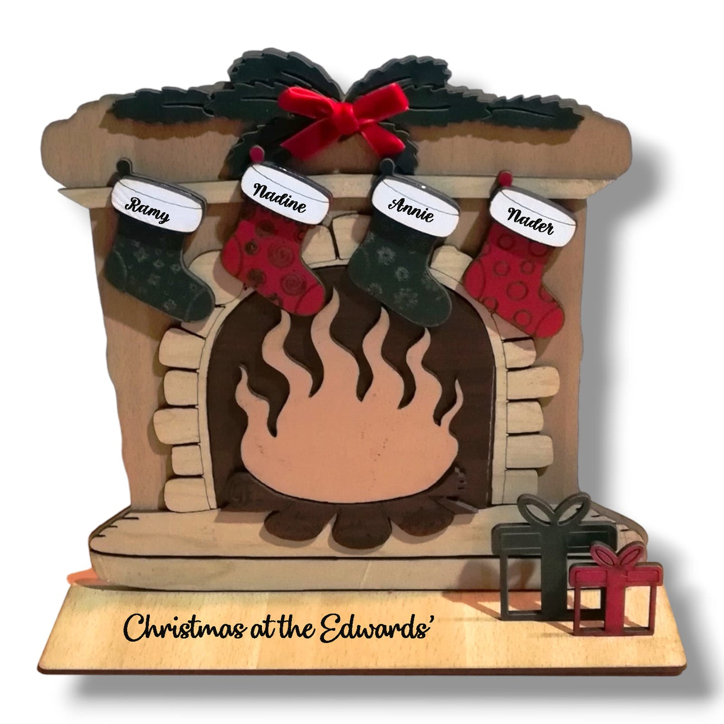 Personalized Fireplace Christmas Stand