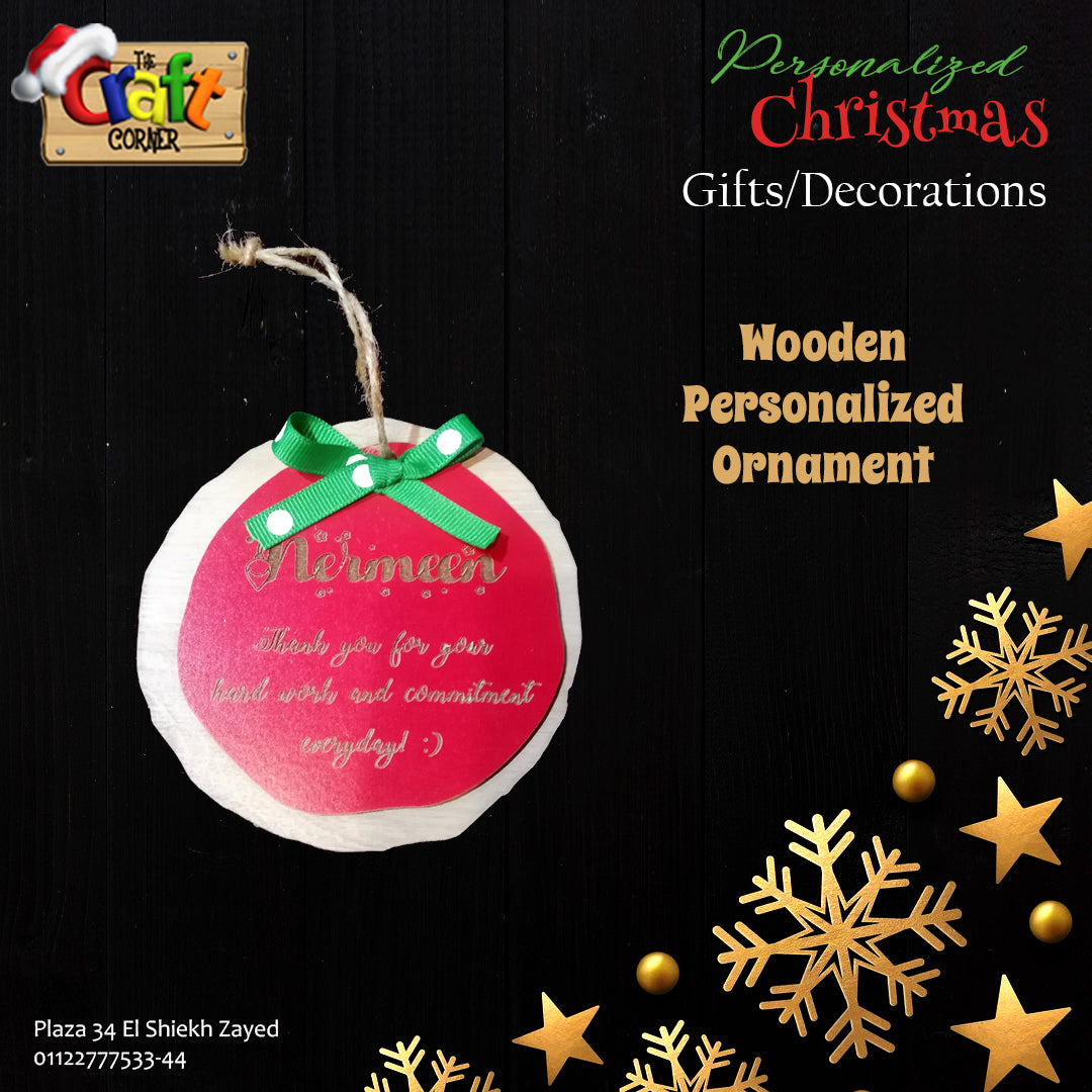 Ornament: Wooden personalized Christmas ornament