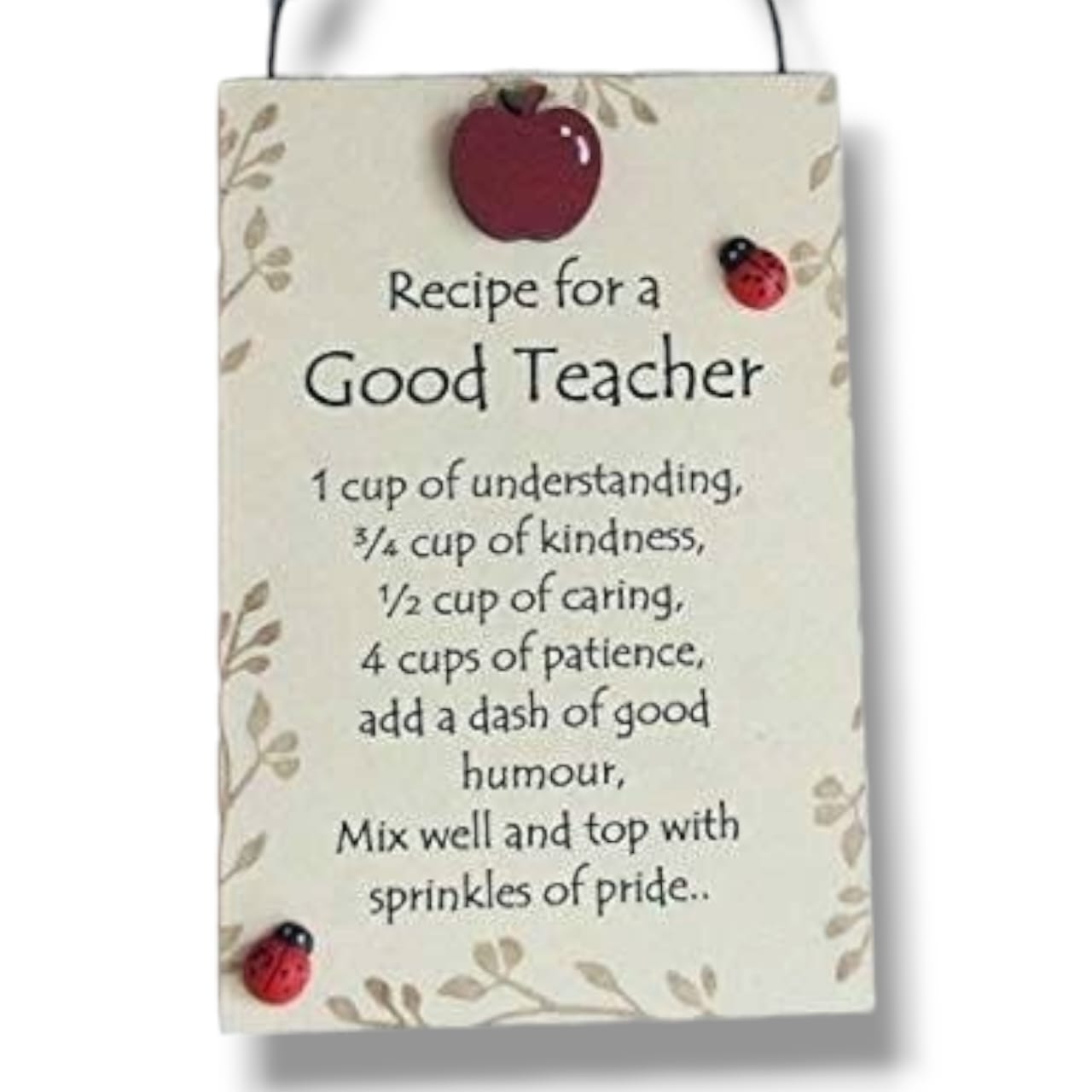 Recipe for a good teacher wooden board