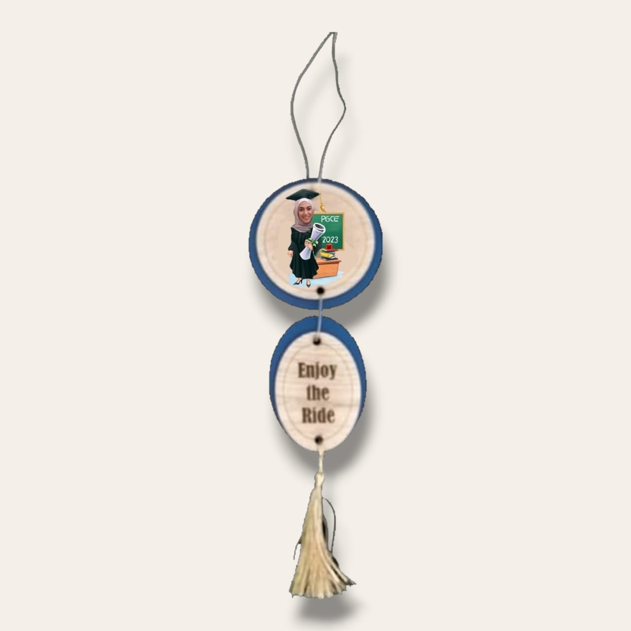 Caricature car mirror hanger