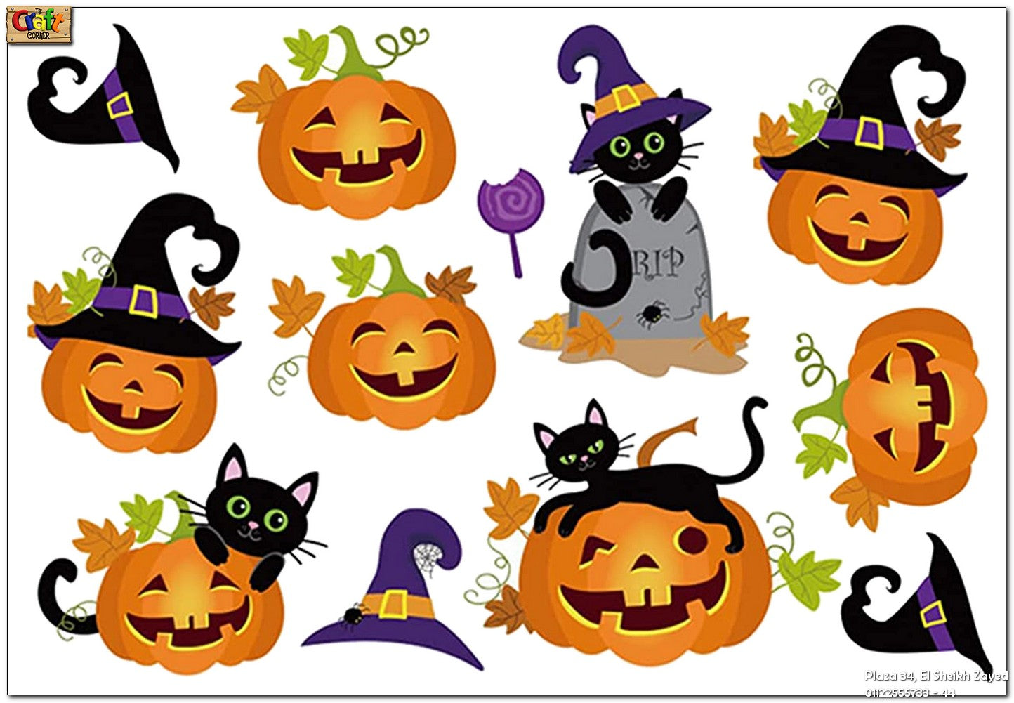 Decor: Halloween cutouts (smiley pumpkins)