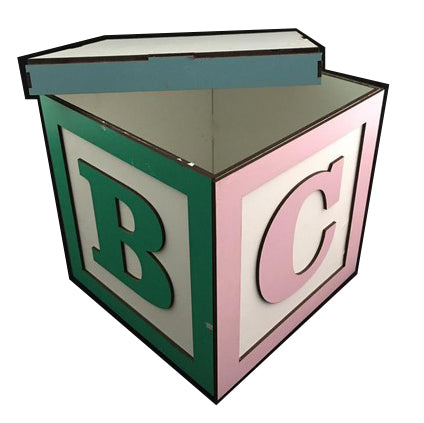 ABC wooden box with lid